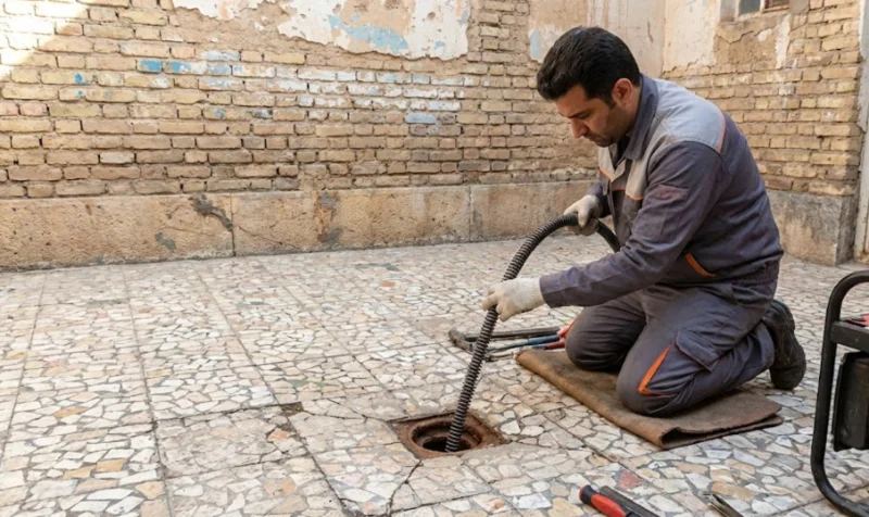 رفع لوله گرفتگی در ورامین با فنر برقی