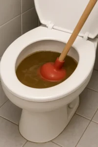 رفع گرفتگی توالت با مدفوع