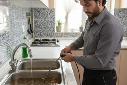 لوله بازکنی با دستگاه قوی برای لوله‌های قدیمی در محله تختی