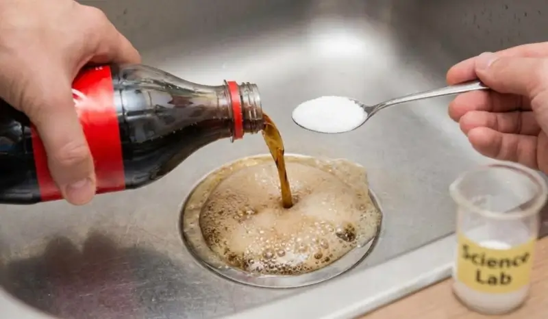 لوله بازکنی با نوشابه