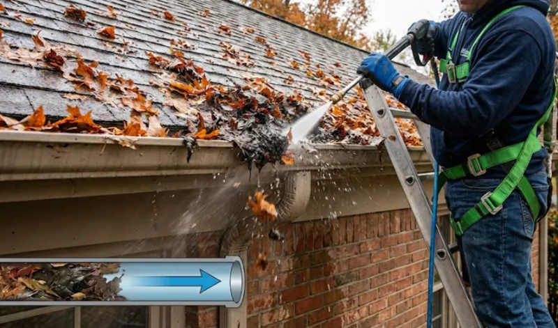 تمیزکردن ناودان