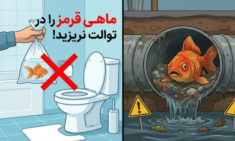 ماهی قرمز را در توالت نیاندازید