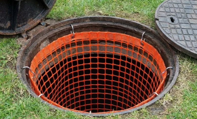 توری ایمنی روی دریچه فاضلاب