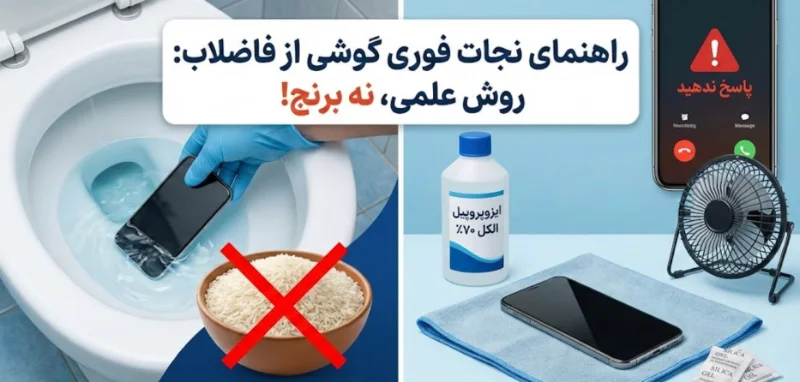 نجات گوشی افتاده در فاضلاب