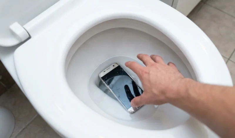 درآوردن گوشی از توالت