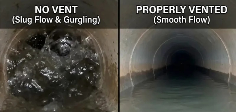 فاضلاب بدون سیستم ونت