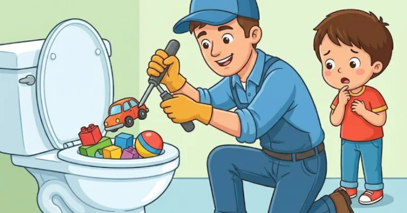 افتادن اسباب بازی در توالت