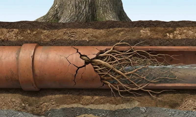 نفوذ ریشه به لوله