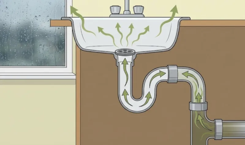 بوی بد فاضلاب موقع باران باریدن