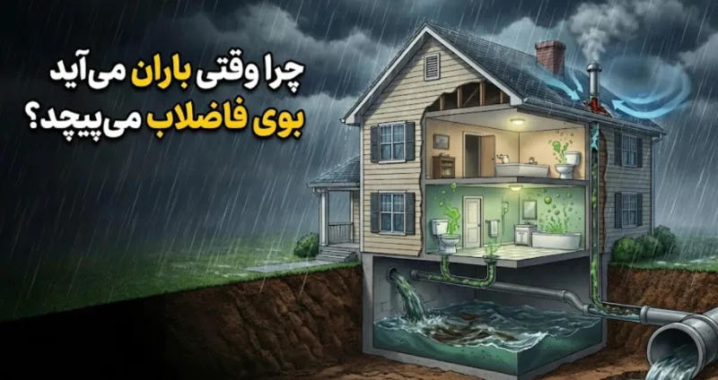 چرا موقع باران بوی فاضلاب می آید؟
