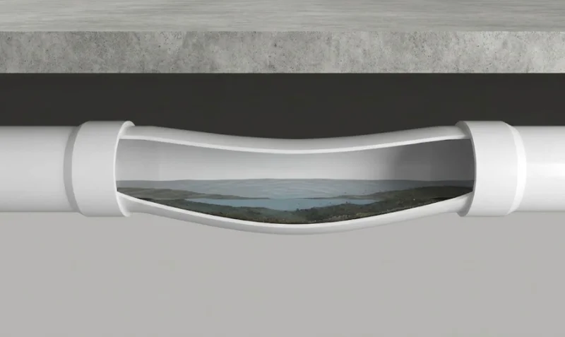 شکم دادگی لوله فاضلاب