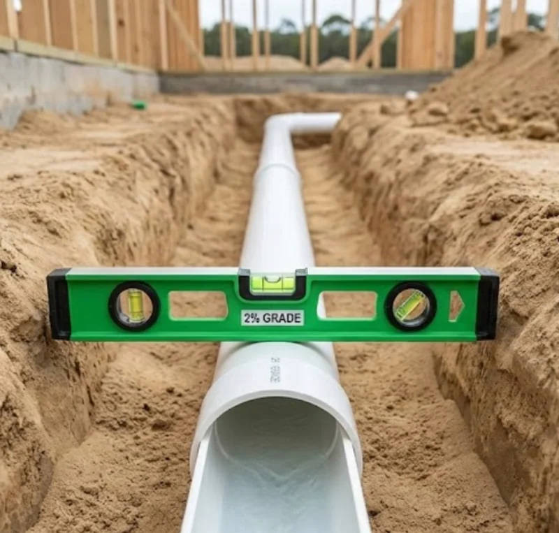 شیب مناسب برای لوله فاضلاب