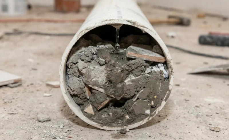 گرفتگی لوله فاضلاب به خاطر شیب نامناسب