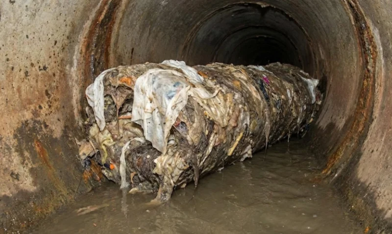 گرفتگی فاضلاب با دستمال کاغذی