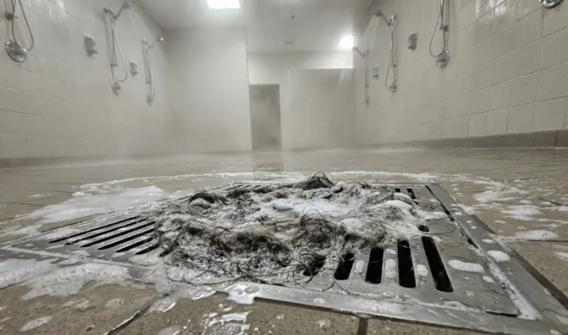 انسداد فاضلاب در دوش عمومی